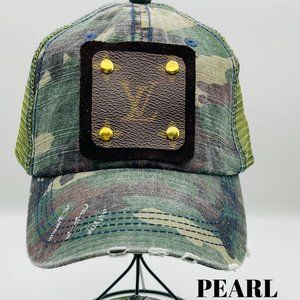 Upcycled Luxury Camo print trucker hat